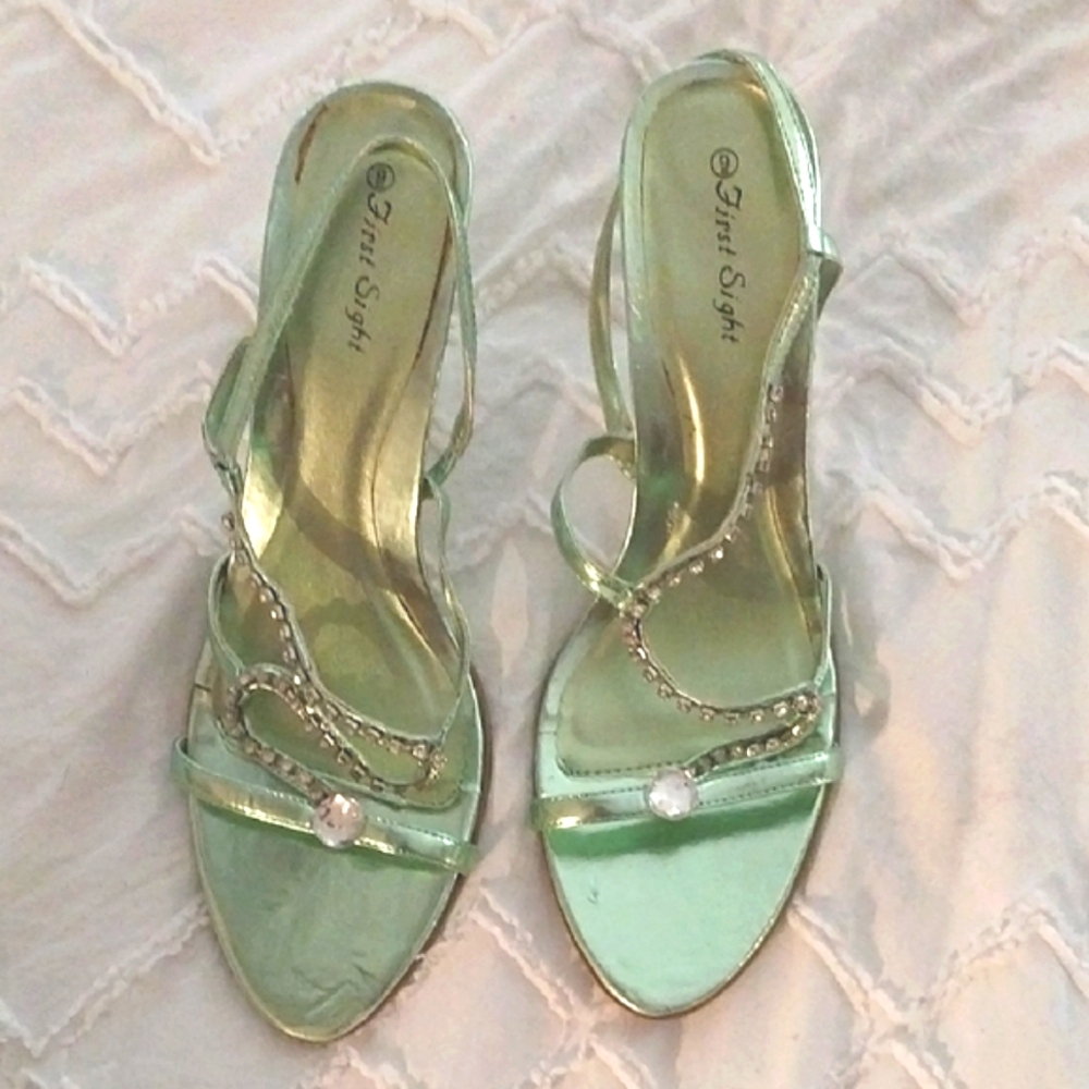 Green Strappy Women's Sandals